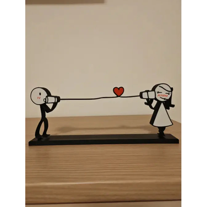 Cuadro Decorativo- Pareja Enamorada A La Distancia 2