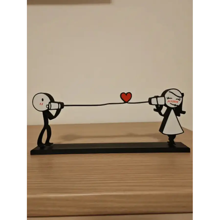 Cuadro Decorativo- Pareja Enamorada A La Distancia