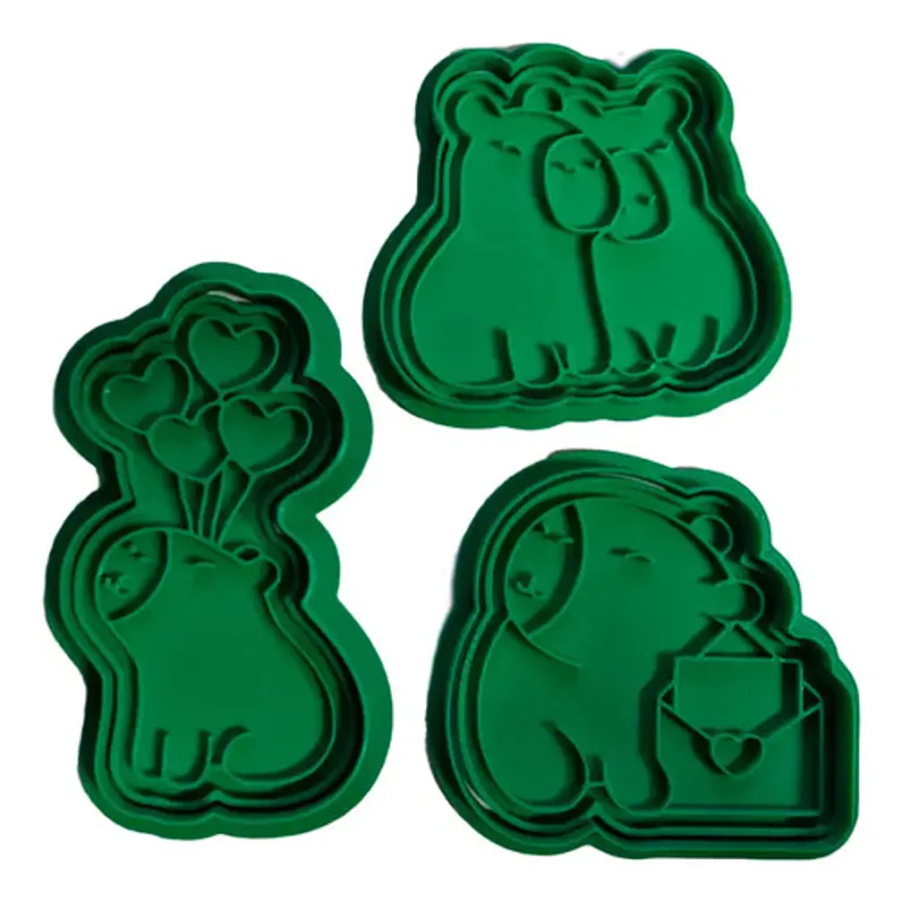 Cortadores De Galletas Capibara - San Valentín (pack 3 Un) 1