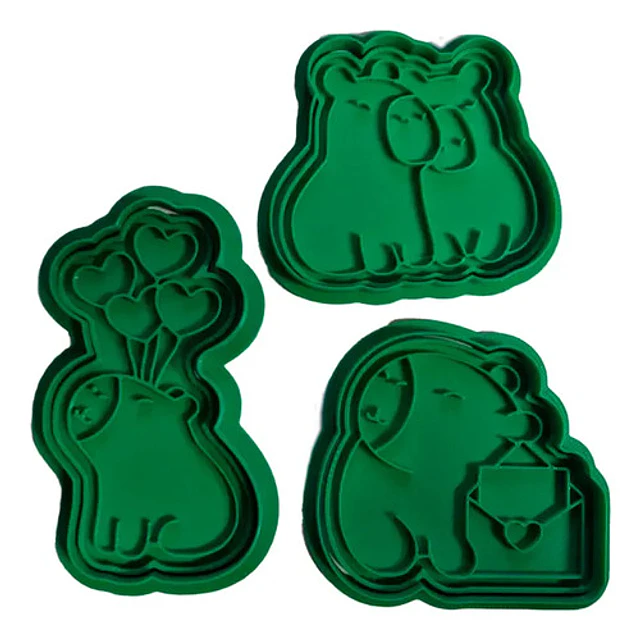 Cortadores De Galletas Capibara - San Valentín (pack 3 Un)