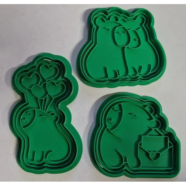 Cortadores De Galletas Capibara - San Valentín (pack 3 Un)