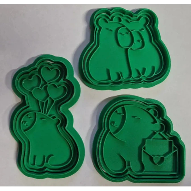 Cortadores De Galletas Capibara - San Valentín (pack 3 Un) 2