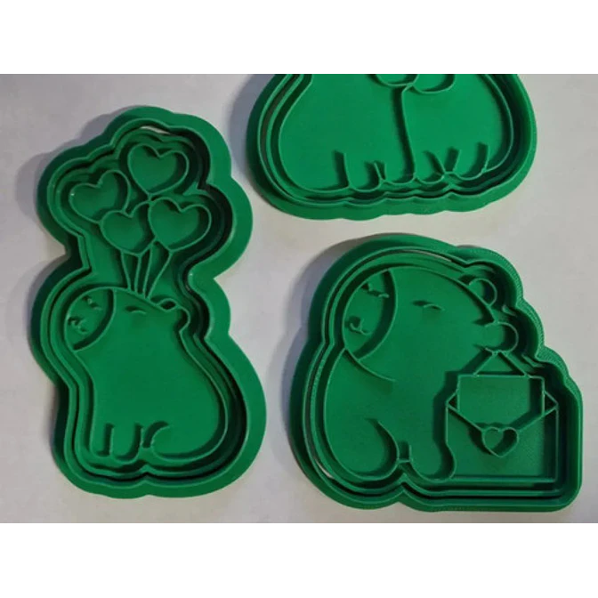 Cortadores De Galletas Capibara - San Valentín (pack 3 Un) 3