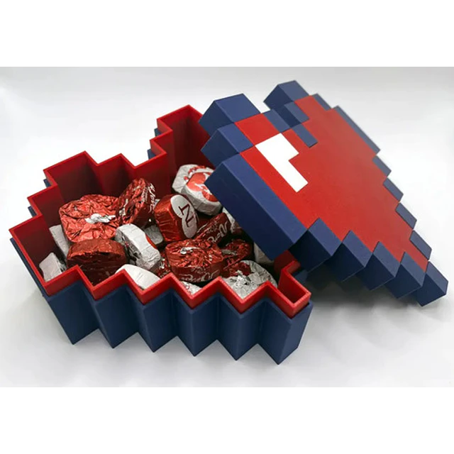 Caja De Corazón De Píxel De 8 Bits Para San Valentín