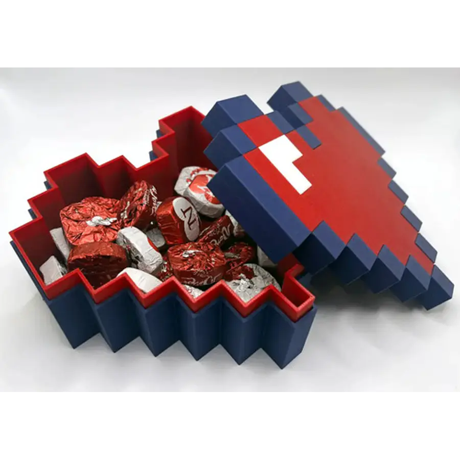 Caja De Corazón De Píxel De 8 Bits Para San Valentín