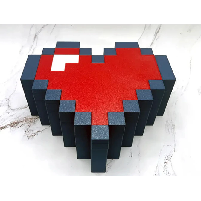 Caja De Corazón De Píxel De 8 Bits Para San Valentín 3