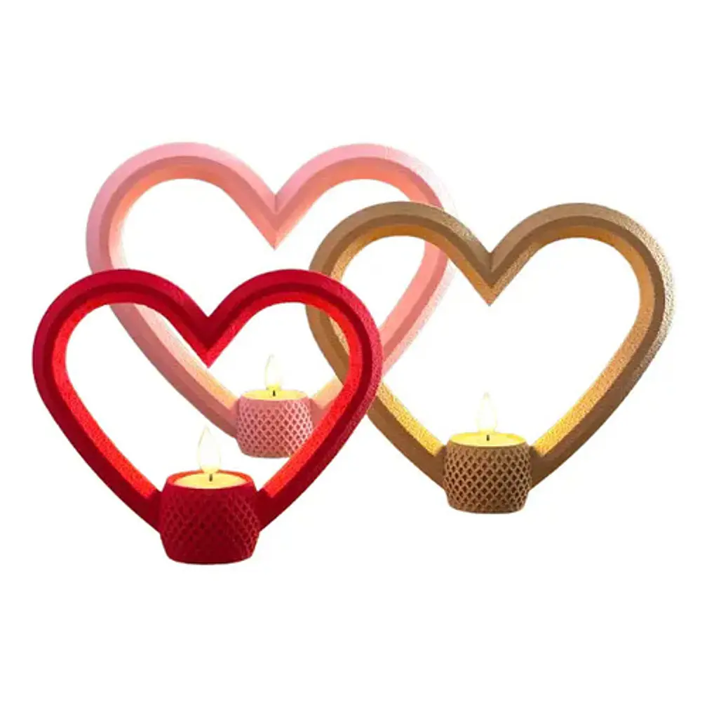 Portavela Corazones Para El Día De San Valentín (pack De 3) 1