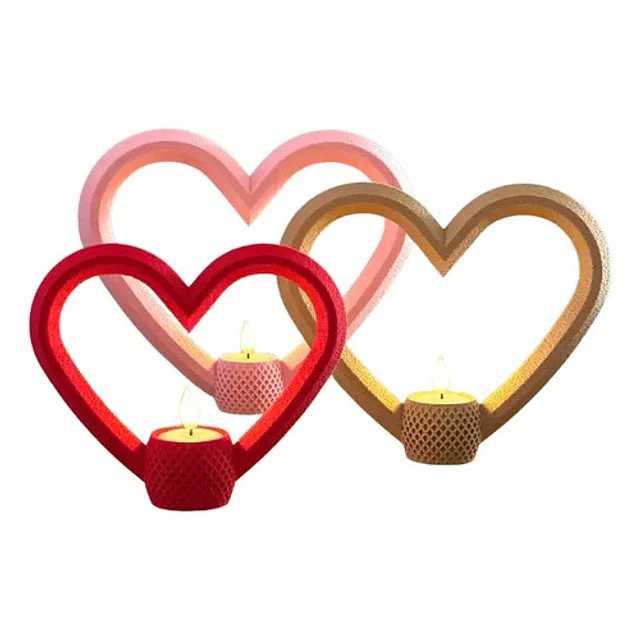 Portavela Corazones Para El Día De San Valentín (pack De 3)