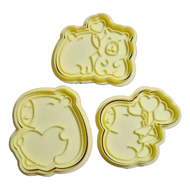 Cortadores Galletas Capibaras Amor- San Valentín (pack 3 Un)