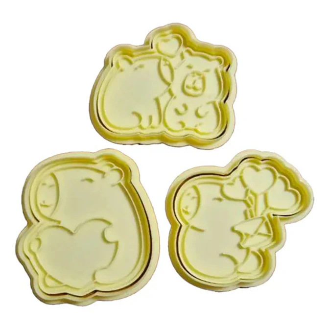 Cortadores Galletas Capibaras Amor- San Valentín (pack 3 Un) 1