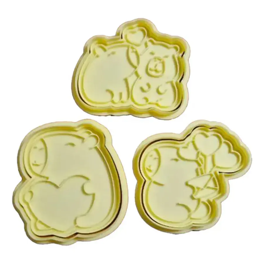 Cortadores Galletas Capibaras Amor- San Valentín (pack 3 Un)
