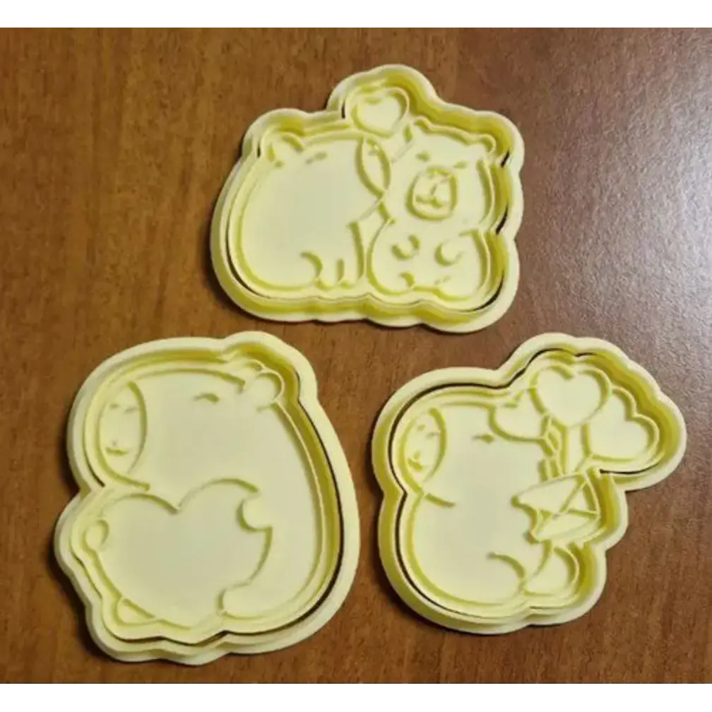 Cortadores Galletas Capibaras Amor- San Valentín (pack 3 Un) 2