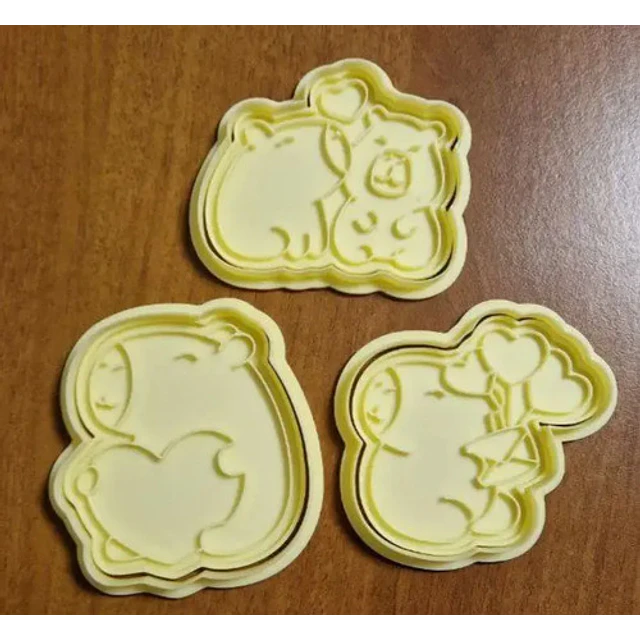 Cortadores Galletas Capibaras Amor- San Valentín (pack 3 Un)