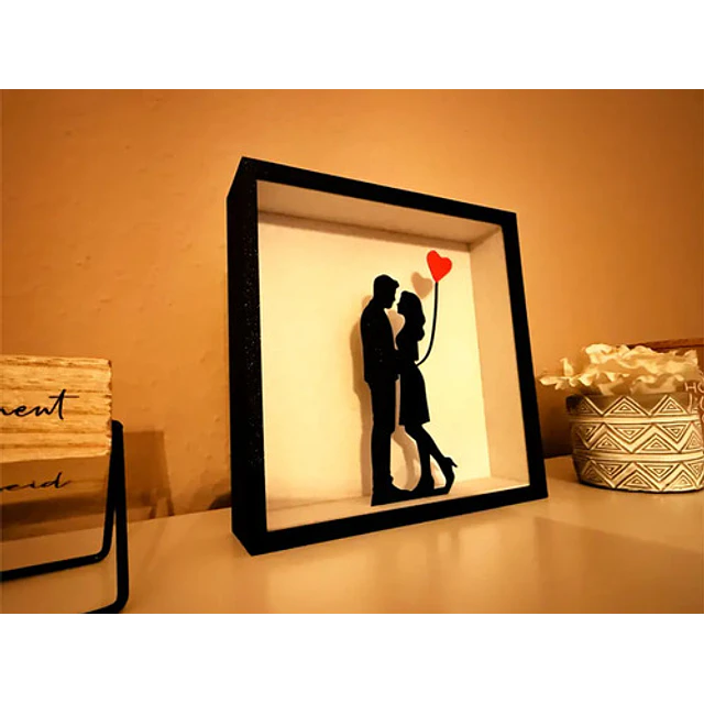 Caja De Sombras 3d Para El Día De San Valentín