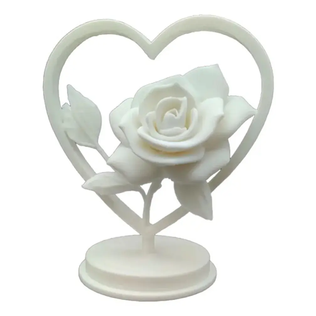 Figura Decorativa - Rosa En El Corazón San Valentín 1