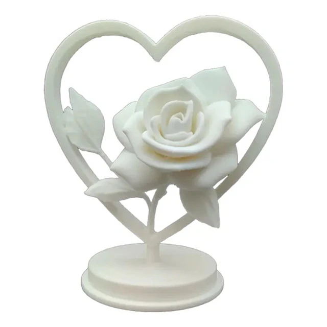 Figura Decorativa - Rosa En El Corazón San Valentín