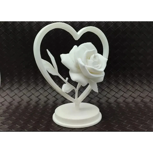 Figura Decorativa - Rosa En El Corazón San Valentín