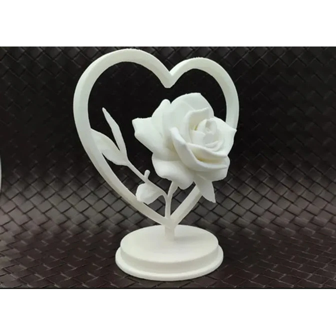 Figura Decorativa - Rosa En El Corazón San Valentín 2