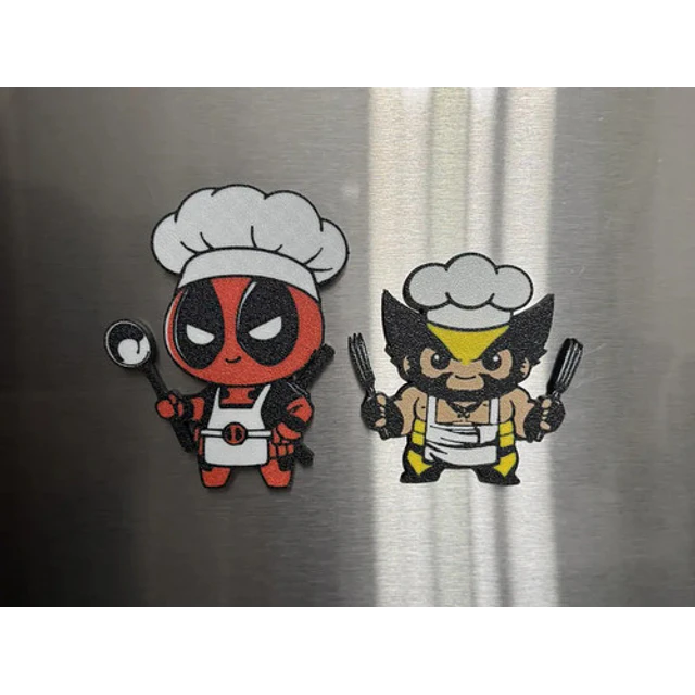 Imanes Decorativos- Deadpool Y Wolverine Chef (pack De 2 Un)