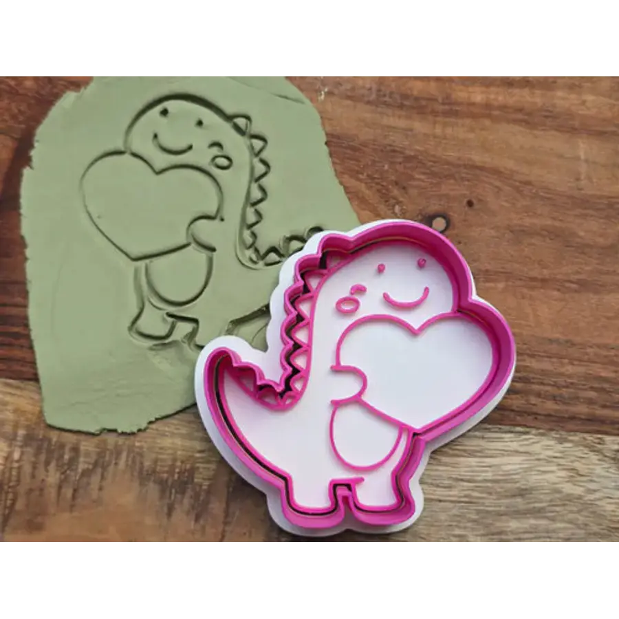 Cortador De Galletas De San Valentín Con Dinosaurio Del Amor