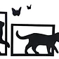 Set De Decoración - Gatos Juguetones Y Mariposas - Miniatura 1