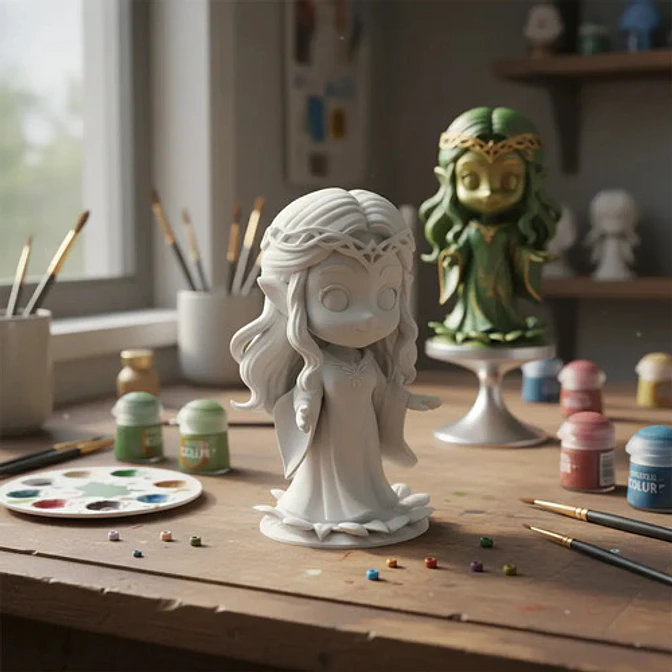 Figura De Acción - Chibi Galadriel Dama De La Luz 4