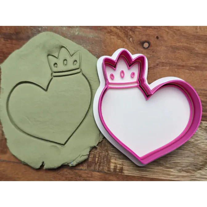 Cortador De Galletas Con Sello De Corona Corazón Amor 1