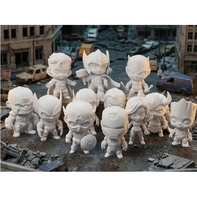 14 Figuras Marvel Set Completo De Chibi