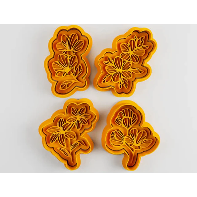 Cortador De Galletas Con Forma De Flores (pack 4 Un)