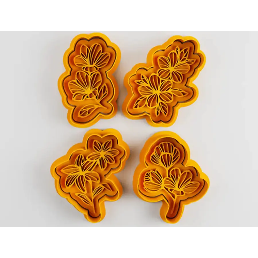 Cortador De Galletas Con Forma De Flores (pack 4 Un)