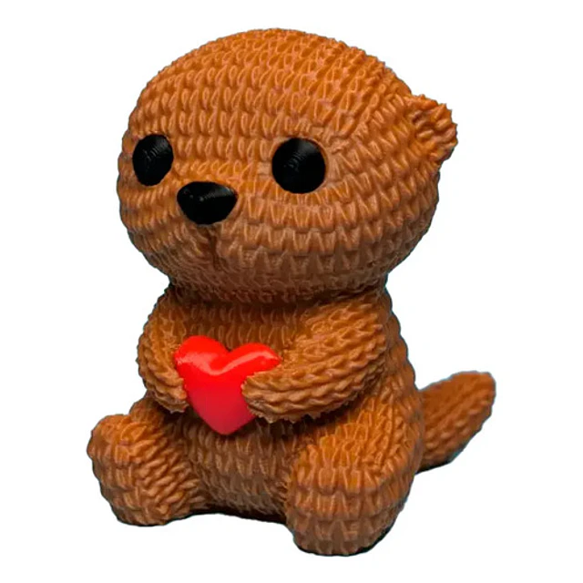 Figura De Nutria Tejida De Amor - San Valentín