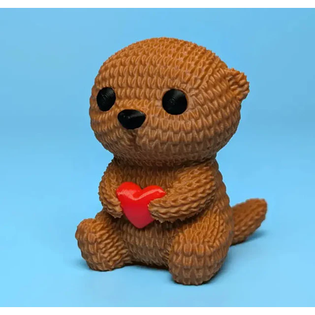 Figura De Nutria Tejida De Amor - San Valentín