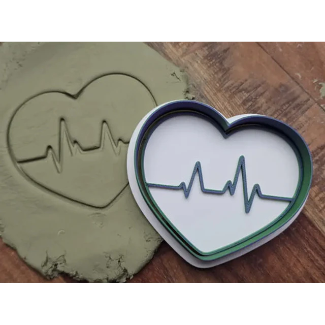 Cortador De Galletas Con Estampado De Latido De Corazón