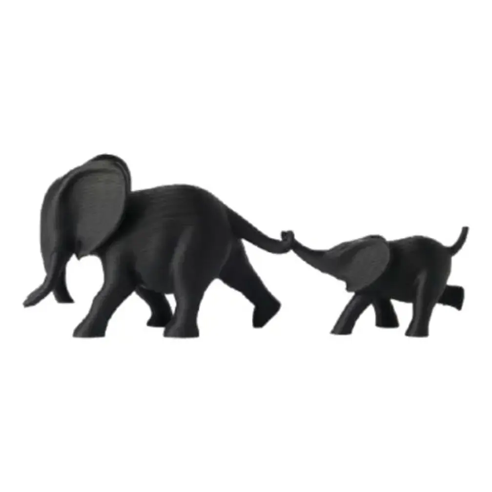 Escultura Minimalista- Dúo De Elefantes 1