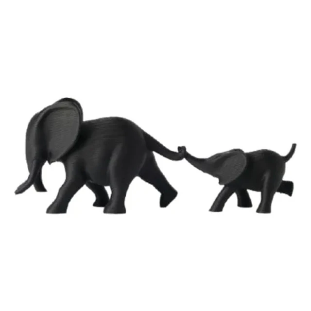 Escultura Minimalista- Dúo De Elefantes