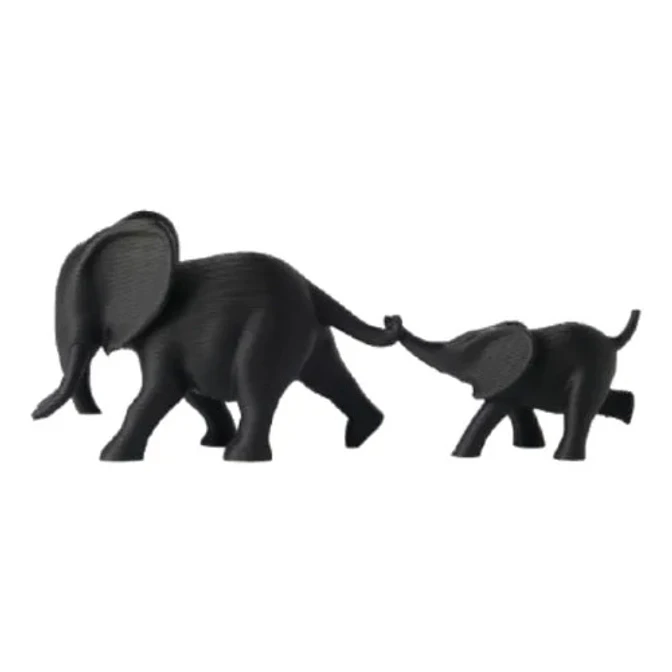 Escultura Minimalista- Dúo De Elefantes 1