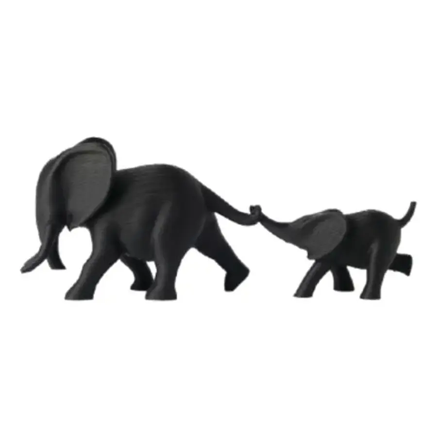 Escultura Minimalista- Dúo De Elefantes