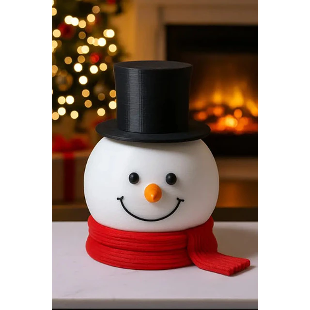 Bowl De Cocina Navidad - Muñeco De Nieve Con Sombrero