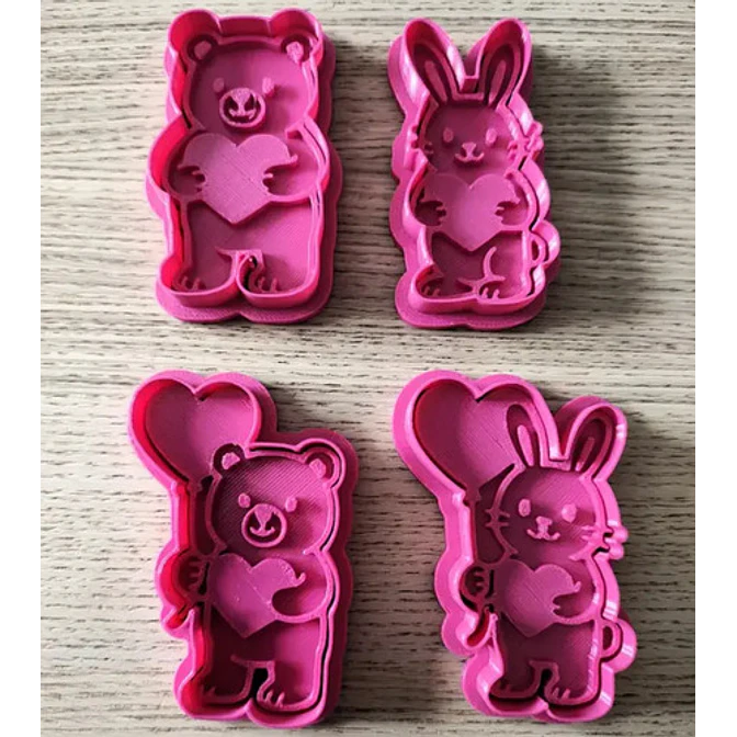 Cortadores De Galletas Animales - San Valentín (pack 4 Un) 2