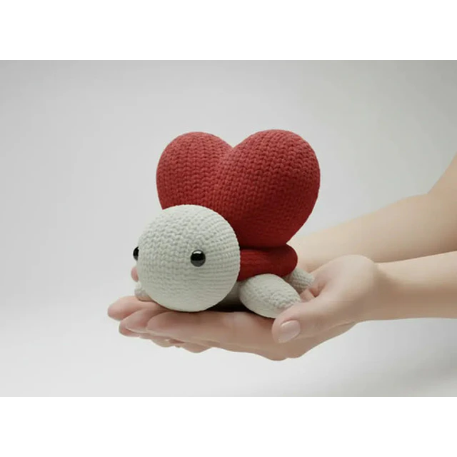 Tortuga De Corazón Tejida - Regalo De San Valentín