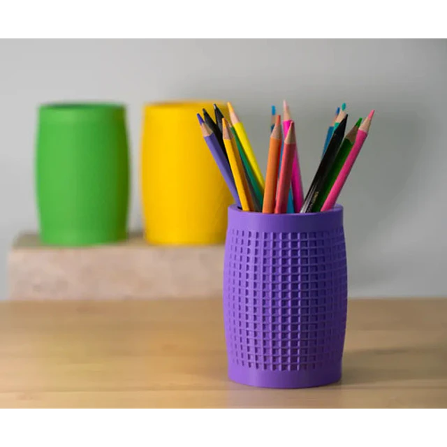 Portalápices Con Textura Cuadrado