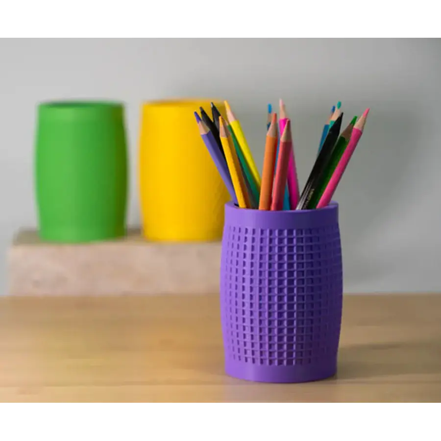 Portalápices Con Textura Cuadrado