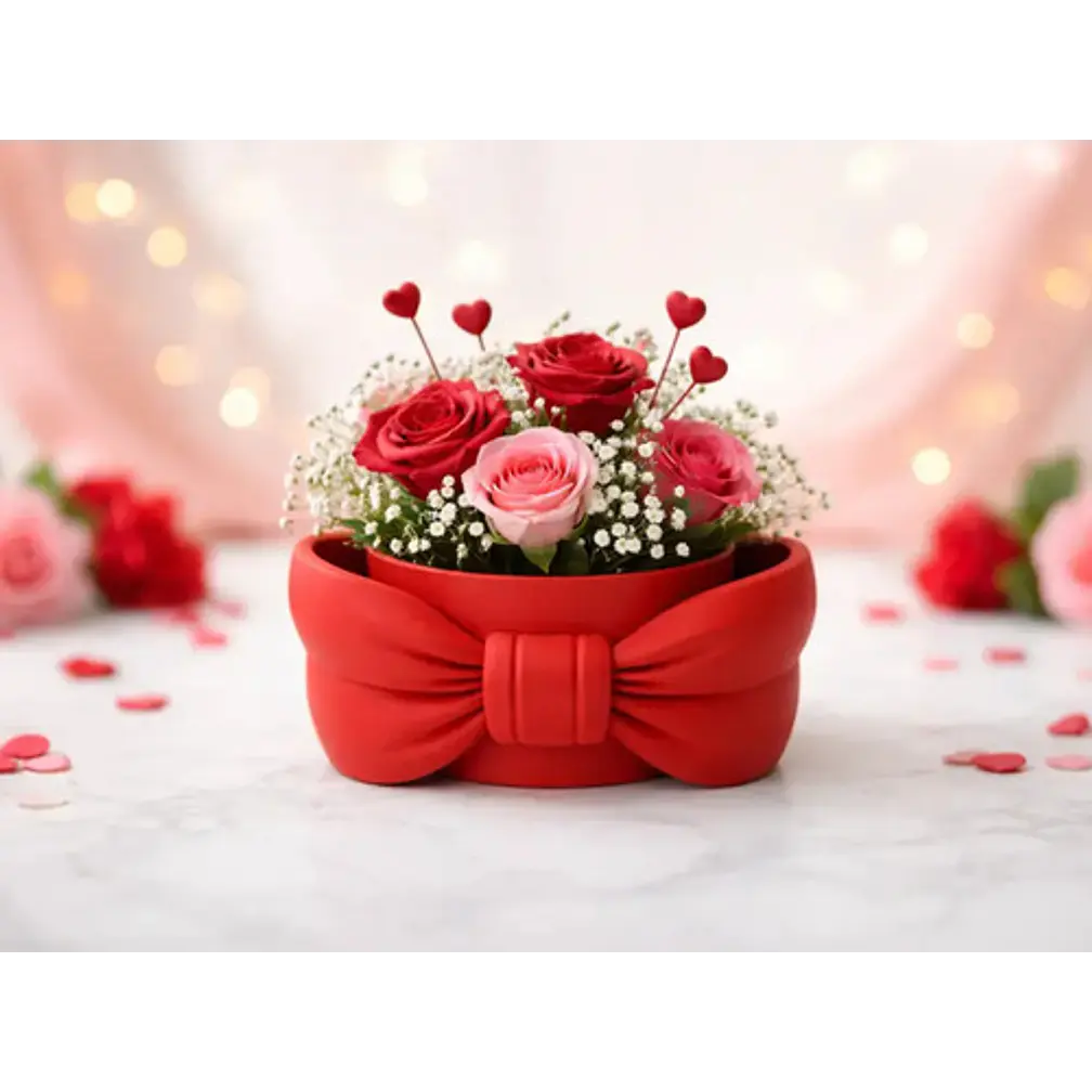 Macetero Romántico Con Lazo - San Valentín 4