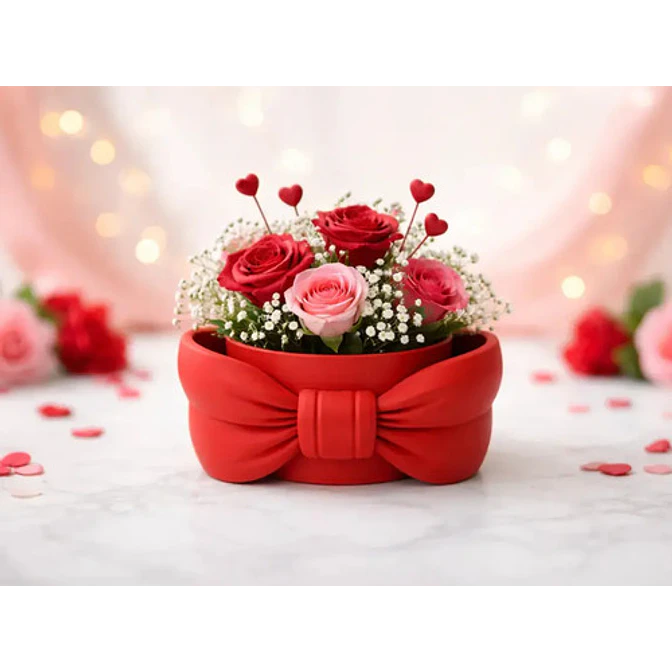 Macetero Romántico Con Lazo - San Valentín 4