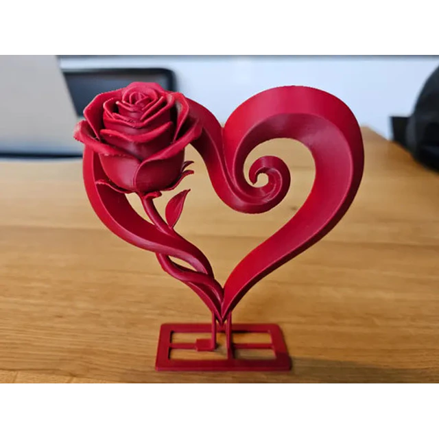 Escultura Corazón De Rosa Regalo De San Valentín