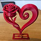 Escultura Corazón De Rosa Regalo De San Valentín - Miniatura 1