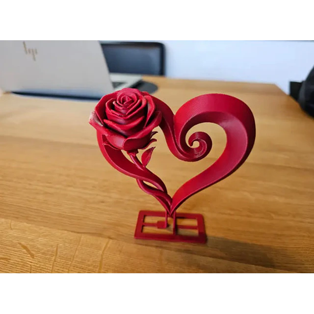 Escultura Corazón De Rosa Regalo De San Valentín