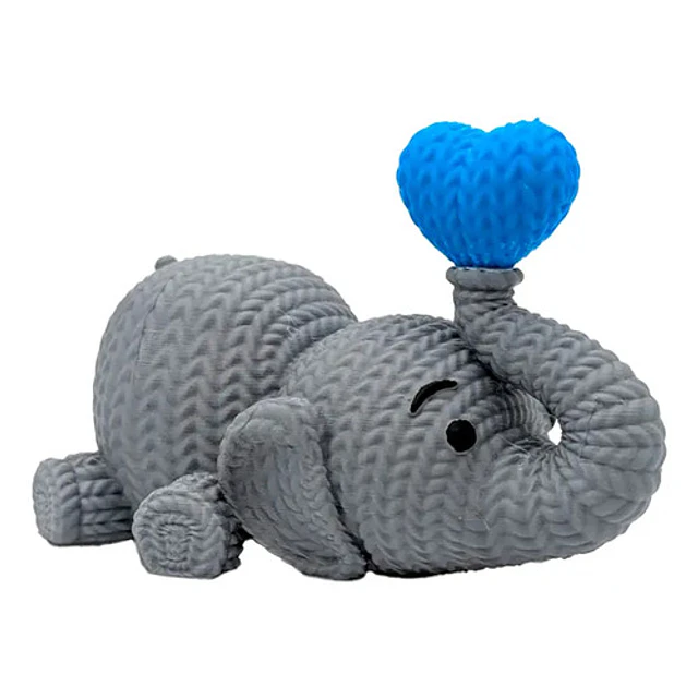 Elefante De Punto Soplando Un Corazón - San Valentín