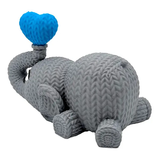 Elefante De Punto Soplando Un Corazón - San Valentín