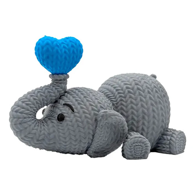Elefante De Punto Soplando Un Corazón - San Valentín 3